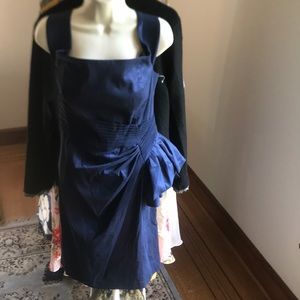 ELiza j blue dress off the shoulder cap sleeve